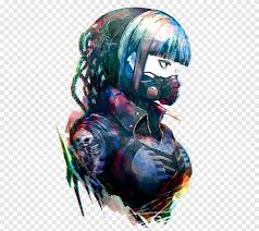Find updated content daily for drawing anime lessons Blue Haired Female Anime Illustration Drawing Gas Mask Art Mask Fashion Illustration Graffiti Png Pngegg
