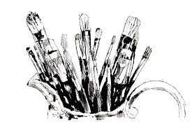 Jug Brushes Pot Sketch Will Kemp Art Sketches Pen And Wash Art Materials