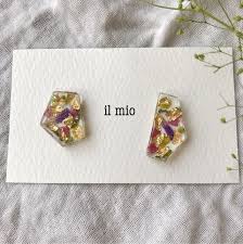 resin beautiful resin accessories mazourka iris レジン アクセサリー 花 樹脂クラフト ハンドメイド