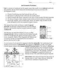 The factors that affect the nature of soil and the rate of its formation include: Soil Formation Worksheet Pdf Envgeology