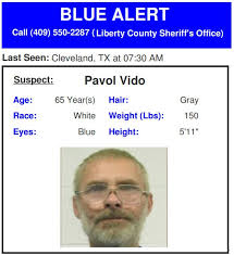 Launched in texas in 2008, chief purpose of the blue alert was to let the people across the state know when an offender who killed or seriously injured a federal, state or local law enforcement officer in the. U S Emergency Alert On Twitter Texas Blue Alert For 65 Year Old Pavol Vido Wanted For Shooting 4 People Including A Sheriff S Deputy In Liberty County Call 911 If Seen Source Dps Lcso Https T Co K9xl0a8umw