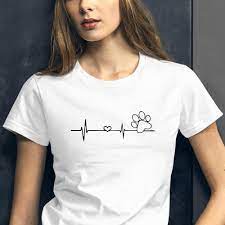 Find stylish women's dog themed clothing at the animal. Paw Heartbeat Shirt Dog Lover T Shirt Women Dog Shirt Cute Dog Mom Gift Veterinarian Shirt Kawaii Graphic Tees Tops T Shirts Aliexpress