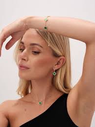 Buy Jon Richard Gold Tone And Malachite Clover Pendant Necklace from the  Next UK online shop