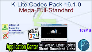 Those applications often only support importing a small set of file formats. K Lite Codec Pack 16 1 0 Mega Full Standard