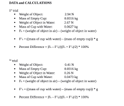 By definition we can define mass as the amount of matter present in a body and its si unit is kilogram (kg) while weight is a measure of how strongly gravity. Data And Calculations 1strial Weight Of Object Chegg Com