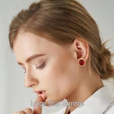 Lab Ruby Stud Earrings in 14K Gold Filled, July Birthstone Jewelry, 15th