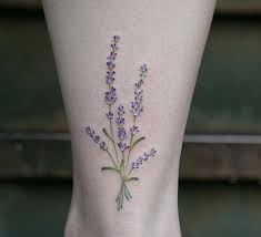 Lavender Bouquet Tattoo On The Left Ankle Lavender Tattoo Tattoos With Meaning Mini Tattoos