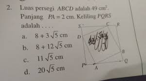 Check spelling or type a new query. Luas Persegi Abcd Adalah 49 Cm Kuadrat Panjang Pa 2 Cm Keliling Pqrs Brainly Co Id