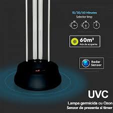 23 august (dr.tr.severin) 0721.275.486 4. Lampa Uv C Germicida Cu Ozon Telecomada Timer Si Senzor De Prezenta V Tac 38w 60 Mp V Tac 199 00 Lei Klio