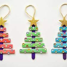 Popsicle Stick Christmas Trees Stick Christmas Tree Christmas Tree Crafts Hanger Christmas Tree