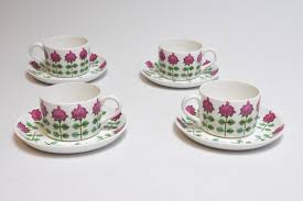 Stig lindberg, gustavsberg, domino dish in ceramics. Stig Lindberg Tekoppar 8 Delar Pynta Gustavsberg Keramik Porslin Europeiskt Auctionet