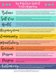 Top 10 Habits To Unlock Teacher Happiness - A Teacher's Best Friend |  Teaching Mindset, Teacher Freebies, Teacher