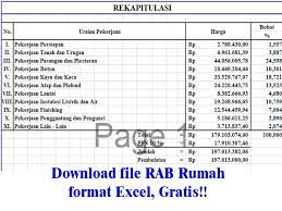 Contoh bentuk rab yang dibuat di ms. Download Kumpulan Contoh Rab Rumah Format Excel Civil Studio