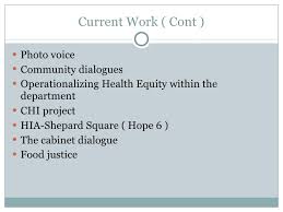 It includes webcasts and slideshows for training and support. Overview Of The Health Equity Framework Through Social Justice