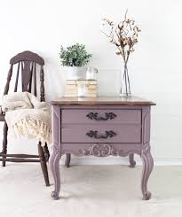 Vintage French Provincial Table Dusty Lavender Oversize French Provincial End Table Painted In Dream Catcher Walnut Wood Top Nursery Furniture Painted Furniture Painted French Provincial Furniture