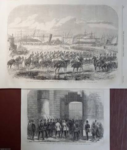 The Fenian Conspiracy in Ireland. A pair of views regarding the Fenians. Two original prints from the Illustrated London News, 1866. A rare, original print from The Illustrated London News, carefully removed