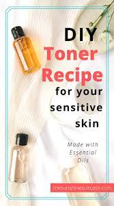 Diy Natural Toner For Sensitive Skin With Essential Oils Toner For Face Diy Facial Toner Diy Skin Toner