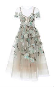 Off The Shoulder Tea Length Cocktail Dress By Marchesa For Preorder On Moda Operandi Tea Length Cocktail Dresses Fashion Evening Dresses