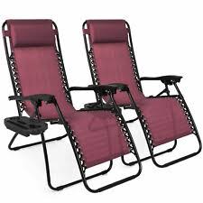 These chairs are the perfect way to soothe your mind and body. Best Choice Products Set Of 2 Zero Gravity Chairs Burgundy For Sale Online Ebay