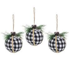 Red, black, white and gold volleyball ceramic ornament. Black And White Buffalo Plaid Ball Ornaments With Greenery Tree Decoration 3 Count Walmart Com Walmart Com