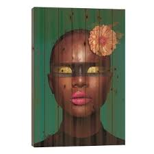 Agnes With Flowers, Foliage And Butterflies Print On Wood by Marcio Alek