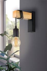 Applique Industriel Metal Noir Eglo Townshend 1 Lumiere S Leroy Merlin Applique Murale Bois Parement Mural Luminaire Chambre