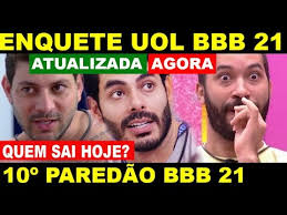 Uma das enquetes mais esperadas e assertivas para descobrir quem vai sair do bbb21 no paredão, são as do portal uol. Enquete Uol Atualizada Revela Quem Vai Sair Hoje Do Bbb 21 No Paredao Entre Rodolfo Caio E Gilberto Youtube