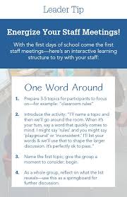 Energize Your Staff Meetings Staff Meetings Teacher Leadership Instructional Leadership