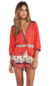 Spell The Gypsy Collective Desert Wanderer Playsuit In Sunset Revolve