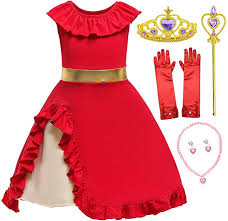 Amazon Com Princess Elena Costume Birthday Halloween Party Dress For Toddler Girls 5 6 Years 5t 6t Clothi Dresses Kids Girl Kids Dress Toddler Girl Dresses