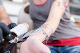 Use your fingertips and rub fairly vigorously, but do not scrub or scratch. Tattoo Wrapping Can I Wrap The Tattoo In Cling Film And For How Long Saved Tattoo