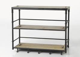 Expédition sous 48h/72h et &#10003 satisfait ou remboursé! Etagere Basse 2 Niveaux Style Industriel En Bois Et Metal Brut Agra