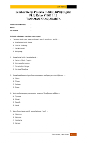 Demikian pembahasan kunci jawaban soal tema 2 kelas 4 sd di buku. Lkpd Plbj Kelas Vi Kd 3 12 Worksheet