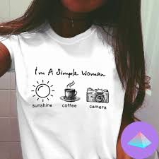 I M A Simple Woman Sunshine Coffee And Camera Shirt Shop Your Kind T Shirts For Women Camera Shirt Womens Shirts
