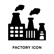 Factory Icon Vector Isolated White Background Logo Concept Factory Sign Ad Vector Isolated Factory Icon Ad Desain