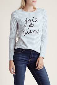 Joie De Vivre Blue And White Top Kensie Clothing Kensie