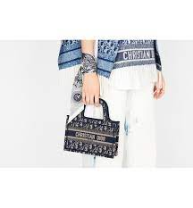 The writing in the real dior book tote bag is christian dior paris. Mini Dior Book Tote Blue Dior Oblique Embroidery Bags Woman Dior