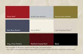 Jeep Wrangler Cj Paint Charts