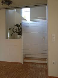 Glasschiebetur Mit Teilfolierung Und Spezial Nirogriff Door Glass Design Frosted Glass Shower Door Glass Wall Office