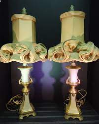Passion shouldn't cost a fortune. Reserved For Meme Vintage Lamps Pair Deena Products Gold Trimmed Wedding Dress Shades Vintage Lamps Lamp Trim Styles