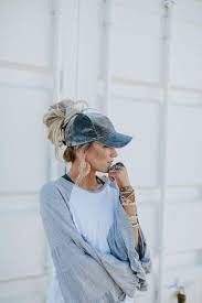 Velvet Baseball Cap With Messy Bun Hole And Adjustable Closure These Messy Bun Baseball Hats A Baseball Cap Hairstyles Baseball Cap Outfit Stylish Womens Hats