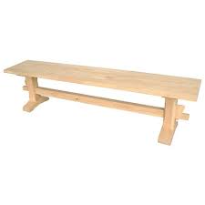 International Concepts Unfinished Wood Trestle Entryway Bench Unfinished Furniture Benches For Sale Transitional Dining Chairs