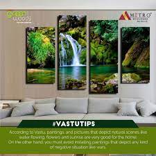 According To Vastu Paintings And Pictures That Depict Natural Scenes Like Water Flowing Flowers And Sunrise Are Very House Painting Home Art Home Wall Decor