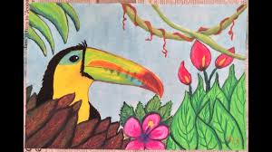 Jungle Scene In Oil Pastel Oil Pastel Jungle Art Jungle Scene