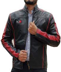 N7 Commander Leather Jacket From Mass Effect 3 Video Game Celebrities Leather Jacket Casual Wear For Men Jackets