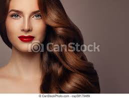 Coupe de cheveux femme court visage ovale coupe de. Beau Parfait Coiffure Femme Joli Maquillage Figure Ondule Closeup Femme Roux Modele Mode Canstock