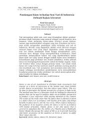 Check spelling or type a new query. Pdf Pandangan Islam Terhadap Seni Tari Di Indonesia Sebuah Kajian Literatur