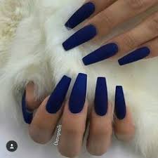 Acrylic coffin nails don't just provide more room for a creative design; 15 Blue Coffin Nails Ideas Nails Blue Nails Blue Coffin Nails