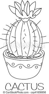 Funny little gnome dwarf elf watering blooming succulent. Cactus In Flower Pot Simple Vector Illustration In Black And White Style Canstock