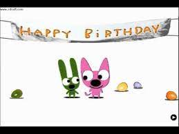 Hoops is a pink kitty while yoyo is a green rabbit. Hoops Yoyo Happy Birthday Youtube